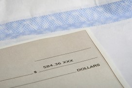 Close up of a check